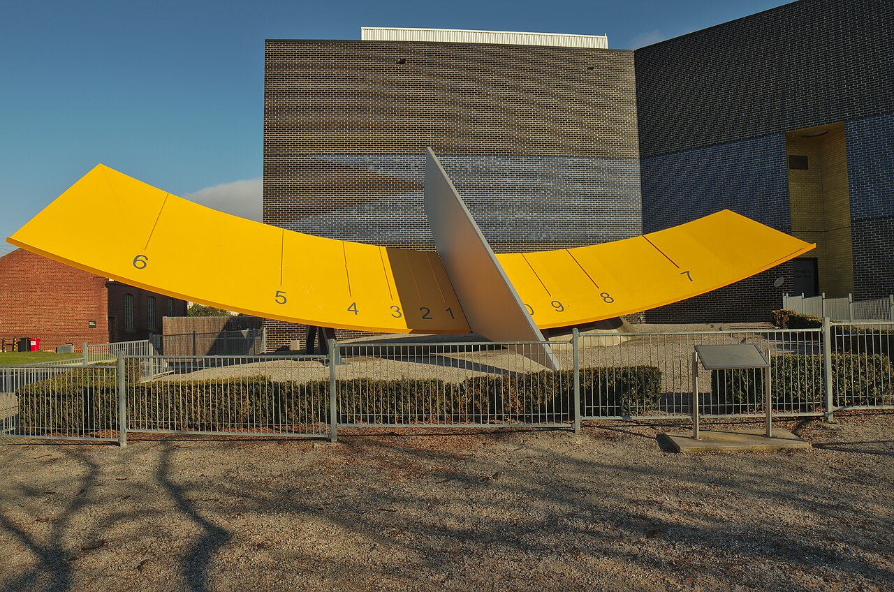 The outdoor sundial at Melbourne Planetarium in the Scienceworks precinct